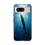 Barracuda Silhouette Phone Case, Sunlit Marine Art Tough Cover