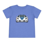Cute Cartoon C6 Sports Car Toddler T-Shirt Funny Race Car Kids Tee Blue Stripe Car Shirt