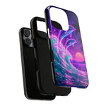 Neon Dolphin Ocean Vaporwave Art Tough Phone Case