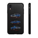 1970 Chevelle SS Phone Case Blue, Three-View Vector Tough Cover