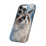 Ragdoll Cat Polygon Portrait Tough Phone Case - Blue Cream