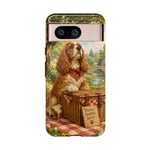 Cocker Spaniel Picnic Scene phone case | vintage dog art