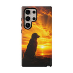 Golden Retriever Golden Hour Silhouette Art Tough Phone Case