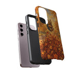 Yorkshire Terrier Jumping in Autumn Leaves Tough Case | Fall Dog Phone Cover