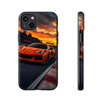 Orange C8 Z06 Flat Plane V8 Speed Art Tough Phone Case