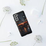 Orange Datsun 240Z on Rainy City Street phone case | Tough Cases