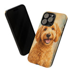 Goldendoodle Fluffy Curls Portrait Art Tough Phone Case