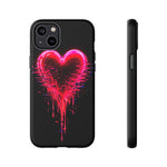 Melting Glitch Heart Neon Phone Case