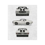 1970 Chevelle SS 3-View Microfiber Throw Blanket Classic Muscle Car