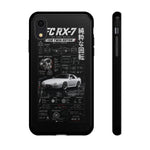 White FC RX7 Phone Case, Rotary JDM Infographic Spec Cover