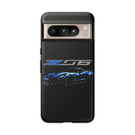 Blue C7 Z06 Sports Car Tough Phone Case Track Style Cover Gift