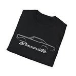 1965 Bonneville Classic Car Outline T-Shirt Line Art Silhouette Emblem Car Fan Gift
