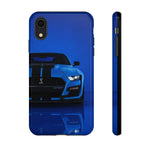 Blue Mustang Art Phone Case, GT500 American Muscle Car Tough Cover for Men