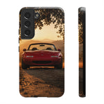 Miata Phone Case, Red JDM Roadster Golden Hour Trail Cover, Gift