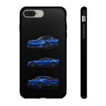 Blue C6 Z06 Phone Case, Three-View Vector Cover, Gift