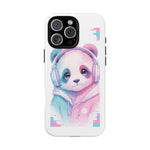 Pastel Panda Phone Case, Glitch Color Block Cover
