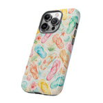 Watercolor Flip Flops pattern Tough Case | Beach Shells Phone Cover