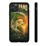 Golden Pompano Fish Phone Case | Coastal Sunset Surf Illustration