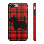 Scottish Terrier Silhouette Plaid Art Tough Phone Case