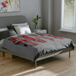 1960 Red Impala Illustration Velveteen Blanket | Classic Car Throw