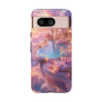 Floating Pool Deck Phone Case, Pastel Cloud 3D Render Cover