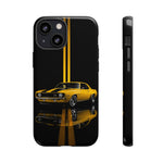 Yellow Camaro Z28 Phone Case, Classic Muscle Car Studio Stripe Cover