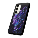 Holographic Wolf Phone Case, Fractured Prism Iridescent Cover