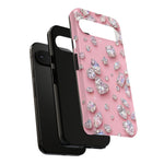 Pink Rhinestone Diamond Pattern Phone Case | Sparkle Gem Print