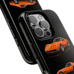 C3 Corvette Art Phone Case Orange, Three-View Vector Cover, Gift