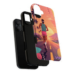 Retro Runner Sunset phone case | 80s Vaporwave jogging design