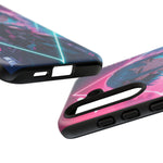 Anime Girl Phone Case Teal, Neon Kanji Calm Gradient Tough Cover
