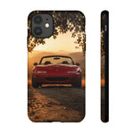 Miata Phone Case, Red JDM Roadster Golden Hour Trail Cover, Gift