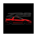1980s Camaro Z28 Poster Red Chevy Muscle Car Wall Art Retro Garage Decor