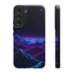 Retro Neon Mountains Phone Case | Vaporwave Galaxy Landscape