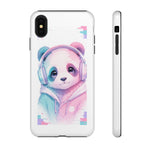 Pastel Panda Phone Case, Glitch Color Block Cover