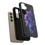 Holographic Wolf Phone Case, Fractured Prism Iridescent Cover