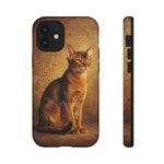 Abyssinian Warm Ticked Portrait Art Tough Phone Case