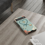 Stethoscope Heart Phone Case, Nurse Icon Teal Cover