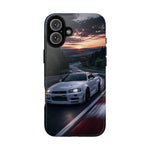 Skyline GT-R R34 White Nurburgring Speed Art Tough Phone Case