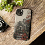 Autumn Temple Steps phone case | Japanese watercolor landscape cover