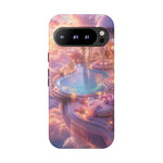 Floating Pool Deck Phone Case, Pastel Cloud 3D Render Cover