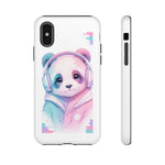 Pastel Panda Phone Case, Glitch Color Block Cover