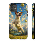 Happy Jack Russell Jumping with Tennis Balls Phone Case | Dog Lover