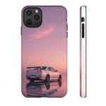 Silver Skyline R34 at Sunset Phone Case | Car Reflection Sky Case