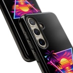 Synthwave Sunset Triangle Phone Case Retro Vaporwave Case
