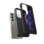 Holographic Wolf Phone Case, Fractured Prism Iridescent Cover
