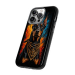 Doberman Bandana Portrait Tough Phone Case - Color Splash