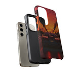 Black Camaro ZL1 Sunset Tough Phone Case - Palm Silhouette