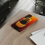 Z06 Corvette Phone Case, Yellow Top-Down Duotone Gradient Cover