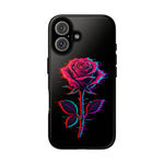 Glitch Rose Neon Phone Case Vaporwave Tough Cover